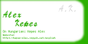 alex kepes business card